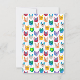 Aquarellkatzen und Freunde Dankeskarte