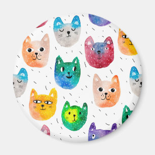 Aquarellkatzen und Freunde Magnet