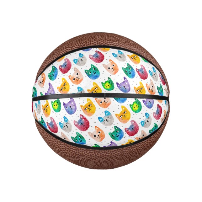 Aquarellkatzen und Freunde Mini Basketball (Vorderseite)