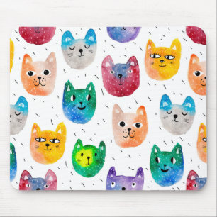 Aquarellkatzen und Freunde Mousepad