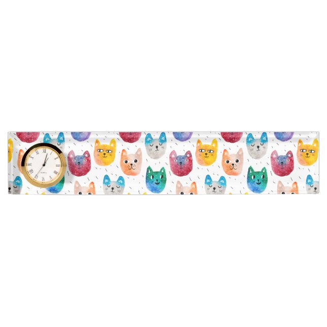 Aquarellkatzen und Freunde Namensplakette (Vorderseite)