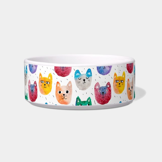 Aquarellkatzen und Freunde Napf (Vorderseite)