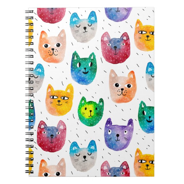 Aquarellkatzen und Freunde Notizblock (Vorderseite)