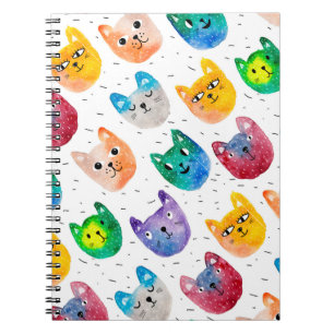 Aquarellkatzen und Freunde Notizblock