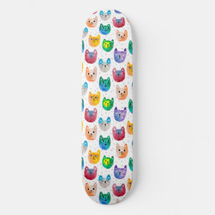 Aquarellkatzen und Freunde Skateboard