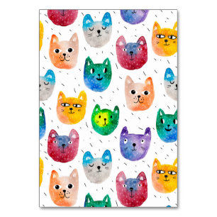 Aquarellkatzen und Freunde Tischnummer