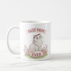 Aquarellkatzenkatze die beste Mutter aller Zeiten Kaffeetasse
