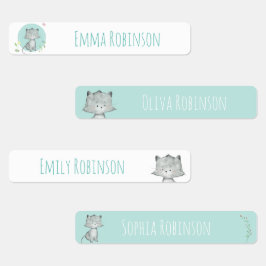 Aquarellkatzenklassezeichen in der Vorschule Etiketten