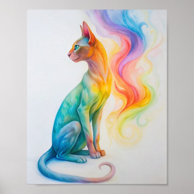 Aquarellkatzenposter Poster (Vorne)