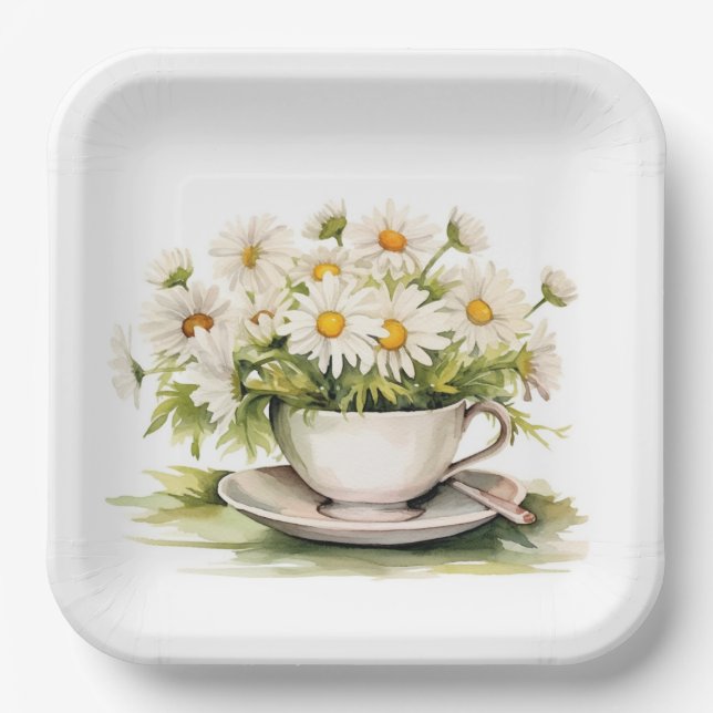 Aquarellkeits-Milchprodukte im Kaffee-Cup Pappteller (Vorderseite)