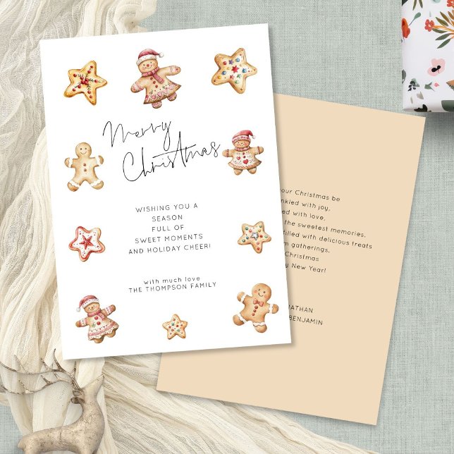 Aquarellkekse Lebkuchen Frohe Weihnachten (Front and back view)