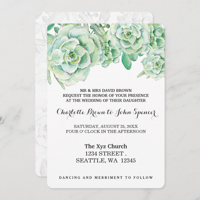 Aquarellkelladon Einladung (Vorne/Hinten)