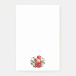 Aquarellkerzen und Poinsettia Weihnachten Post-it Klebezettel