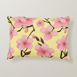 Aquarellkherry Blossom Pinselstrich Akzent Kissen