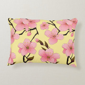 Aquarellkherry Blossom Pinselstrich Akzent Kissen