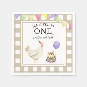Aquarellkick 1. Geburtstag Serviette