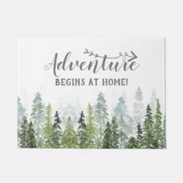 Aquarellkiefer | Abenteuer beginnt bei Zuhause Fußmatte