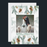 Aquarellkiefer Cone Grün Weihnachten Grün<br><div class="desc">Elegante Watercolor Pine Cone Grüne Weinkultur Weihnachten Foto Weihnachtskarte</div>