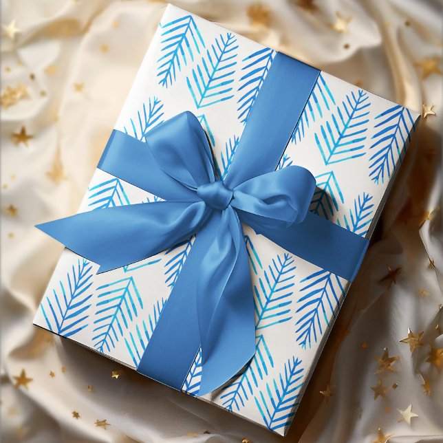 Aquarellkiefern - blau geschenkpapier set (Von Creator hochgeladen)