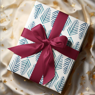 Aquarellkiefern - dunkel aquamarin geschenkpapier set