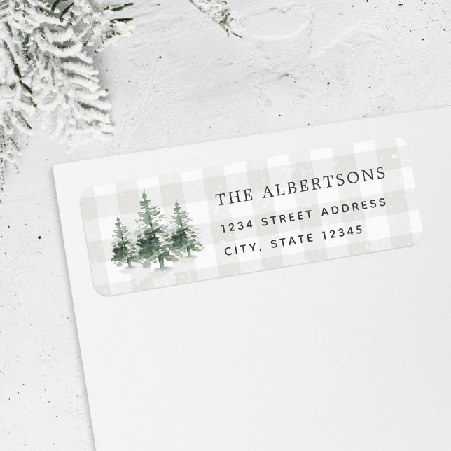 Aquarellkiefern Familienname Rücksendeadresse (Von Creator hochgeladen)