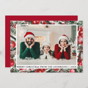 Aquarellkiefern Ornamente Foto Weihnachten