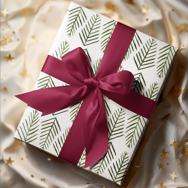 Aquarellkiefern - saftig grün geschenkpapier set (Von Creator hochgeladen)