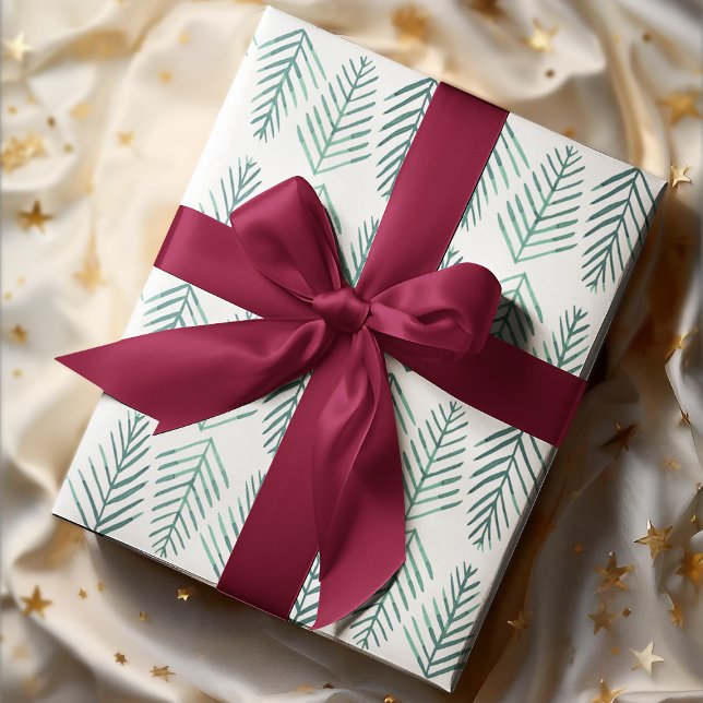 Aquarellkiefern - Vintag grün Geschenkpapier Set (Von Creator hochgeladen)