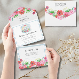 Aquarellkinder Koala mit Mond in einem All In One Einladung