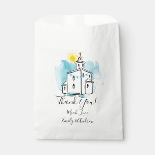 Aquarellkirche mit Kreuzsteeple Vielen Dank Geschenktütchen