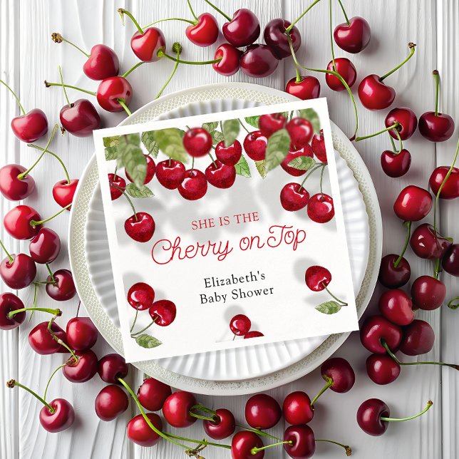 Aquarellkirsche auf der neuesten Babydusche Serviette (Von Creator hochgeladen)