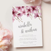 Aquarellkirsche Blüten Einladung Hochzeit