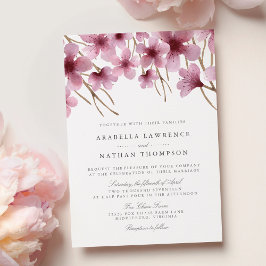 Aquarellkirsche Blüten Einladung Hochzeit