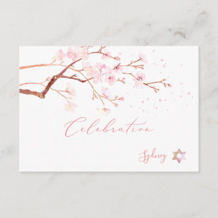 Aquarellkirsche Blüten Mitzvah ✡ Feier Begleitkarte