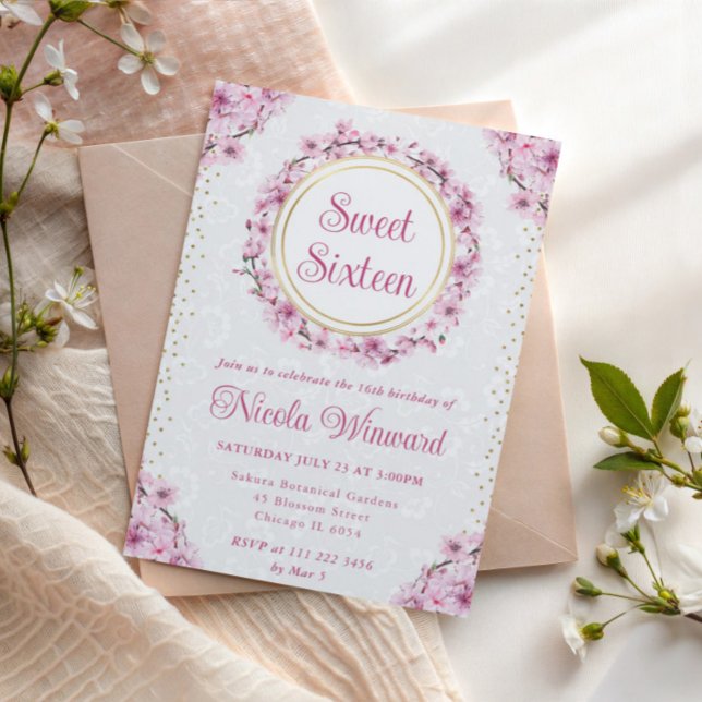 Aquarellkirsche Blüten Süß 16 Einladung (Von Creator hochgeladen)