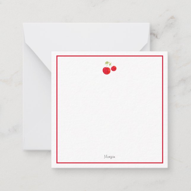 Aquarellkirschen Mitteilungskarte (Vorderseite)