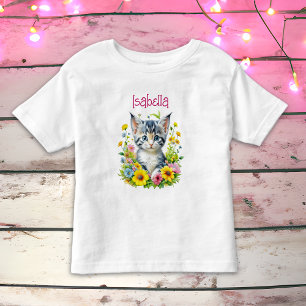 Aquarellkite Blume Personalisiert Kleinkind T-shirt