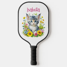 Aquarellkite Blume Personalisiert Pickleball Schläger