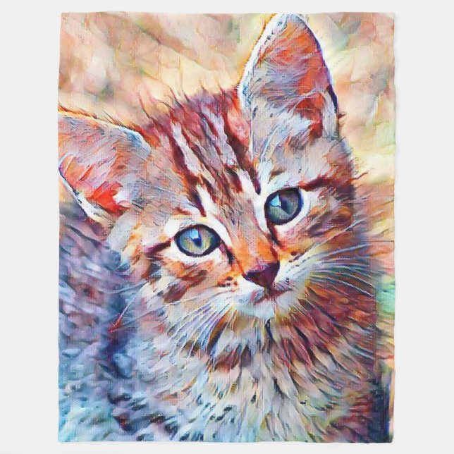 Aquarellkitt Fleecedecke (Vorderseite)