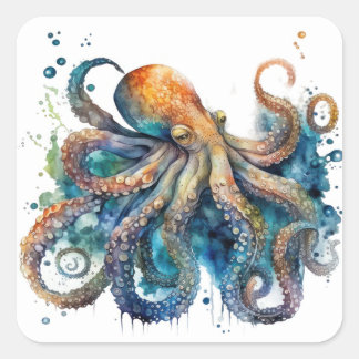 Aquarellkleber Quadratischer Aufkleber