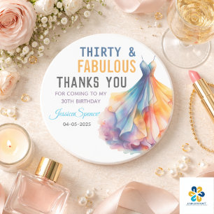 Aquarellkleid 30. Geburtstag Elegant & Weiblich Getränkeuntersetzer