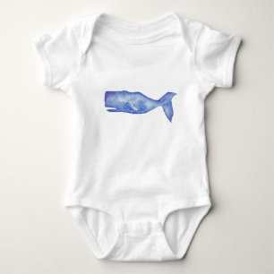 Aquarellkleidung für Whale Baby Strampler