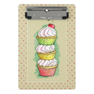 Aquarellkleine kuchen. Küchenillustration Mini Klemmbrett