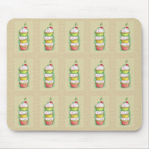 Aquarellkleine kuchen. Küchenillustration Mousepad