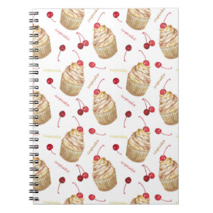 Aquarellkleine kuchen notizblock