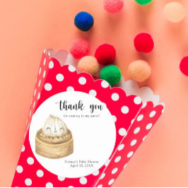 Aquarellknödel - Danke, Baby Dusche Runder Aufkleber