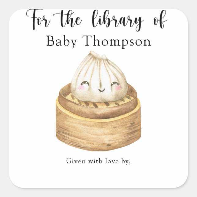 Aquarellknödel - für die Bibliothek Quadratischer Aufkleber (Vorderseite)