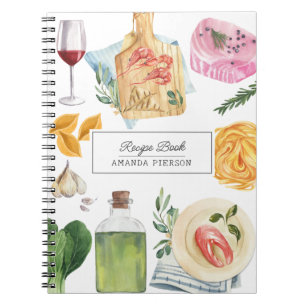 Aquarellkochen Personalisierter Name Rezept Buch