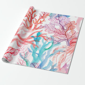 Aquarellkorallen Nahtloses Muster mit dem Untertei Geschenkpapier