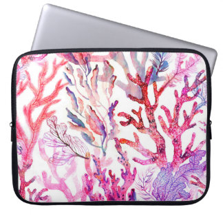 Aquarellkorallen Nahtloses Muster mit dem Untertei Laptopschutzhülle